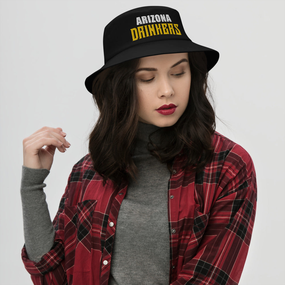 Bucket Hat with Arizona Drinkers in Yellow Color on Front