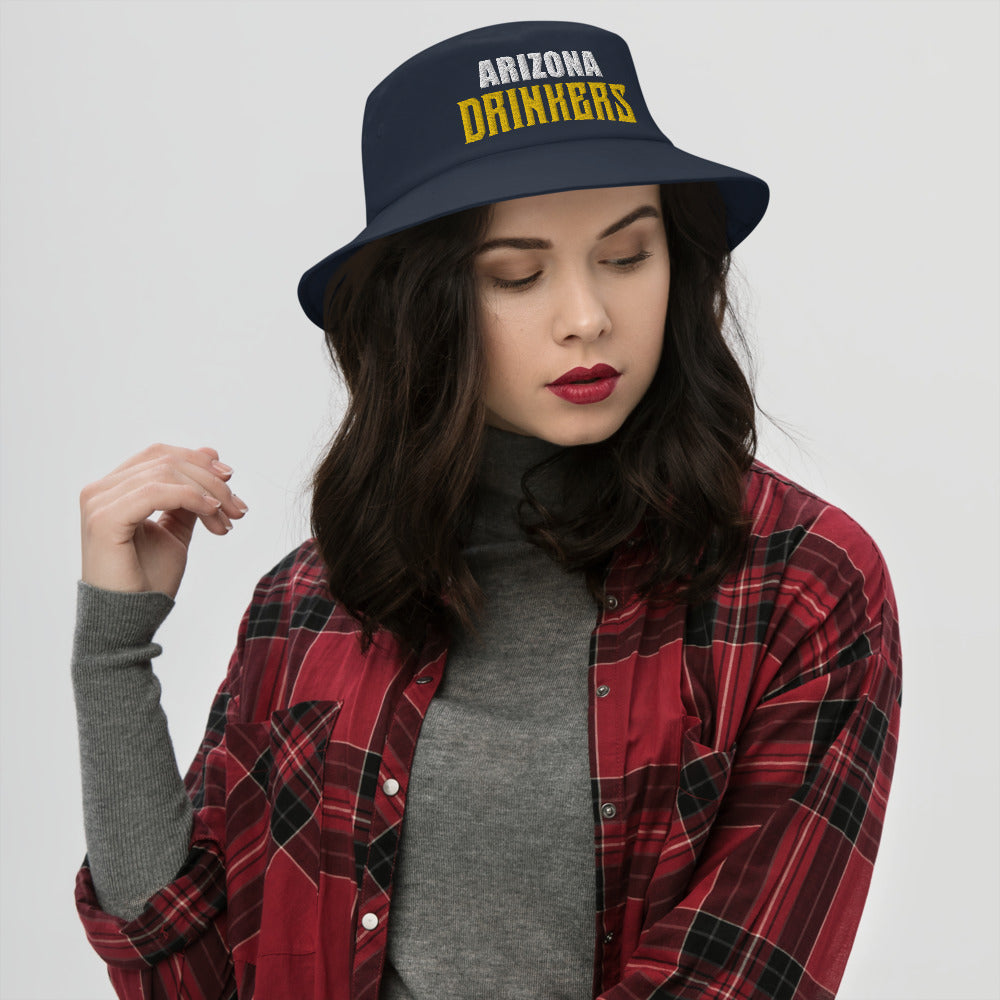 Bucket Hat with Arizona Drinkers in Yellow Color on Front