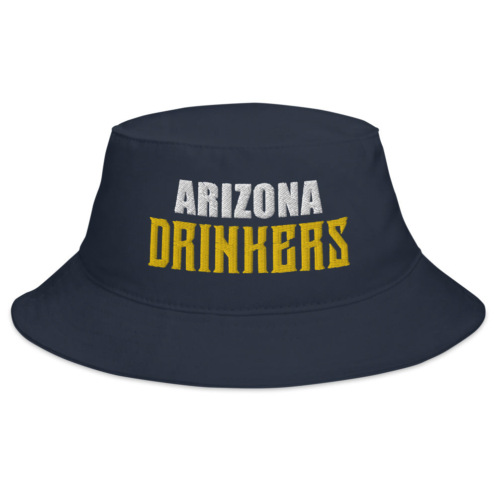 Bucket Hat with Arizona Drinkers in Yellow Color on Front