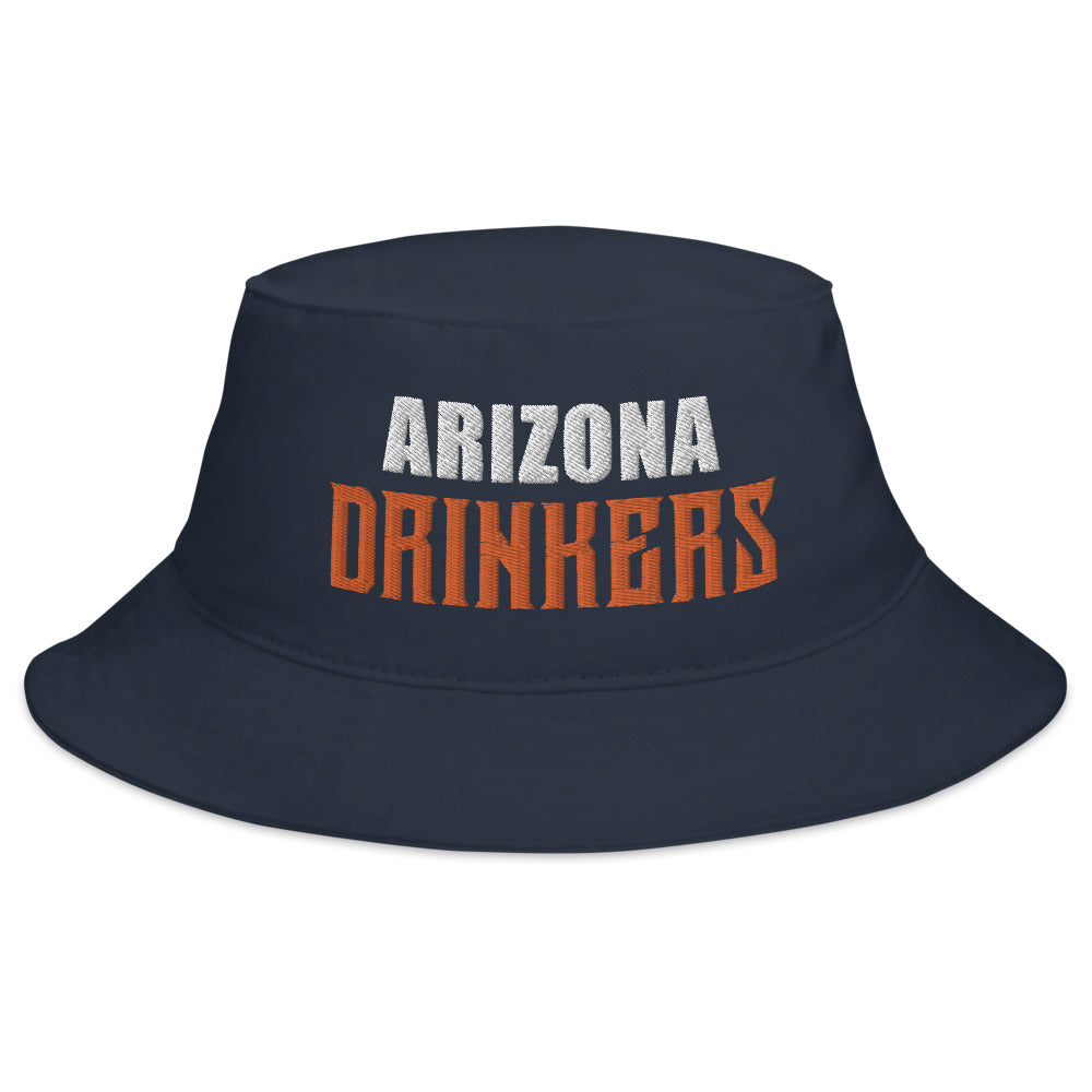 Bucket Hat with Arizona Drinkers in Orange Color on Front