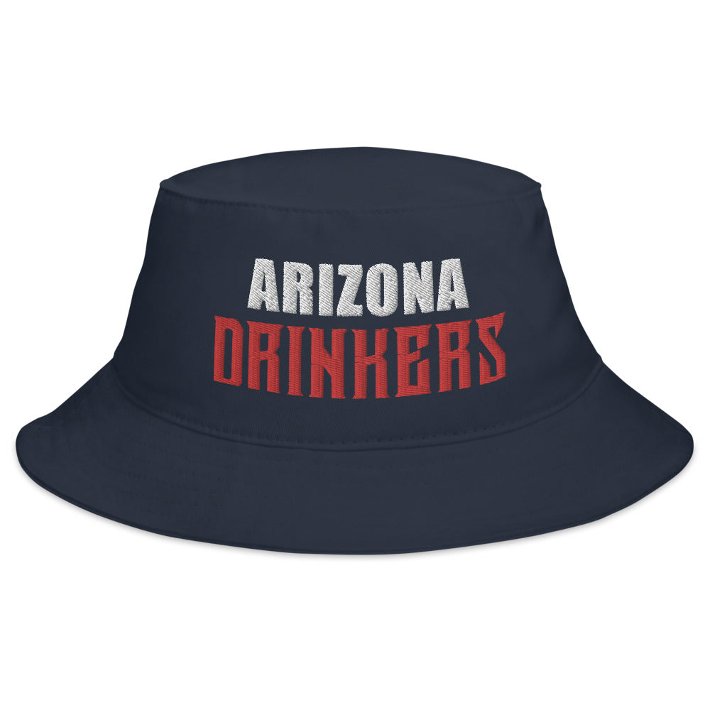 Bucket Hat with Arizona Drinkers in Red Color on Front