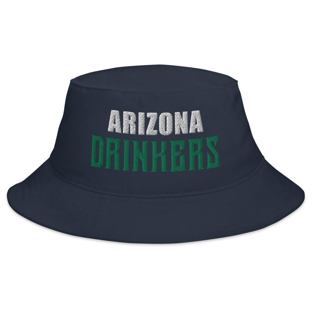 Bucket Hat with Arizona Drinkers in Green Color on Front