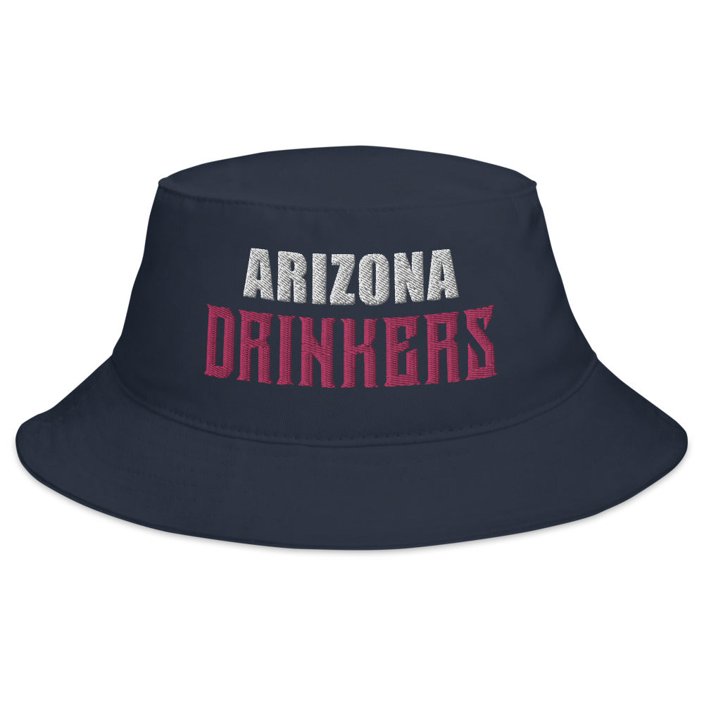 Bucket Hat with Arizona Drinkers in Pink Color on Front
