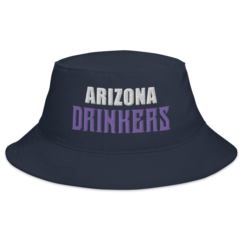 Bucket Hat with Arizona Drinkers in Violet Color on Front