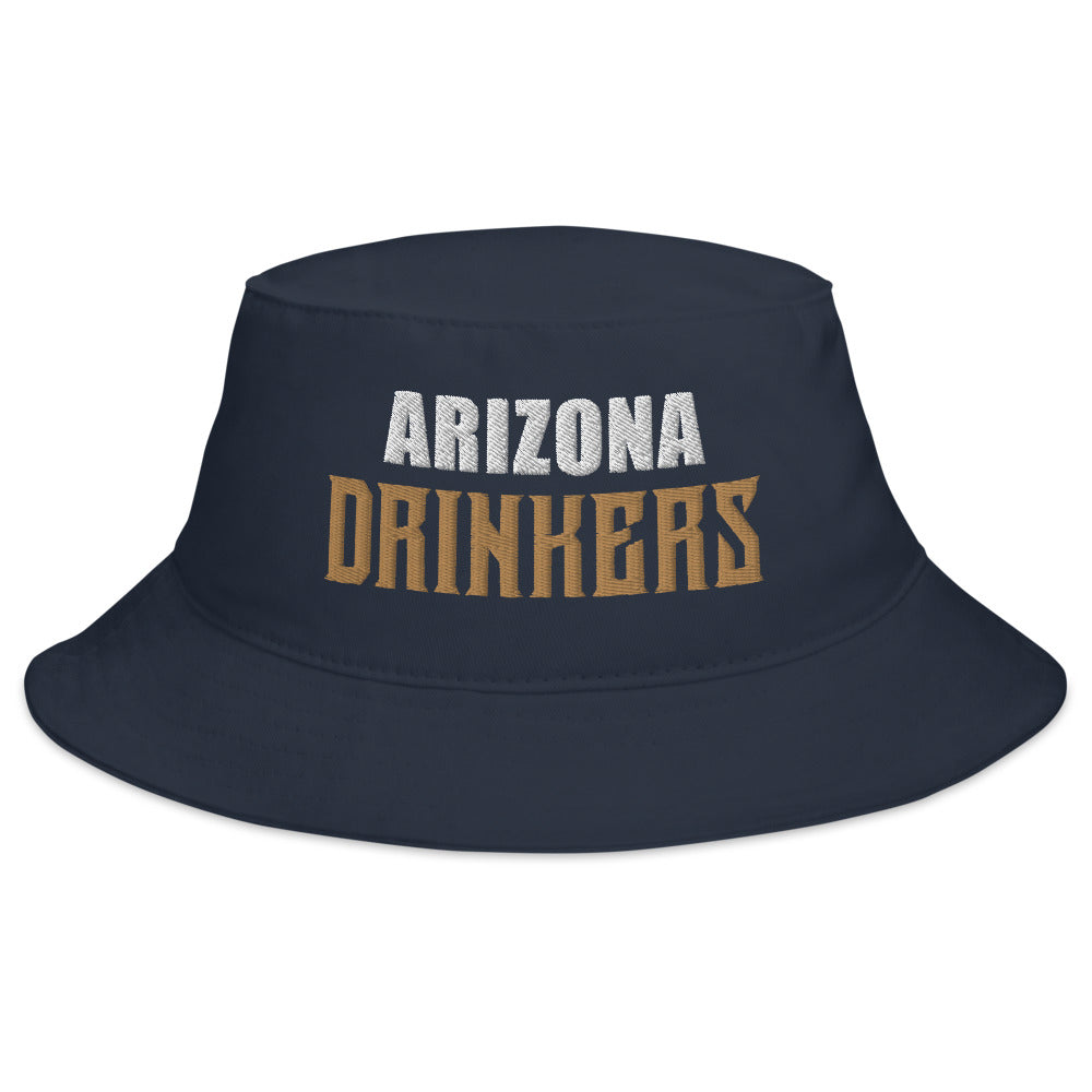 Bucket Hat with Arizona Drinkers in brown Color on Front