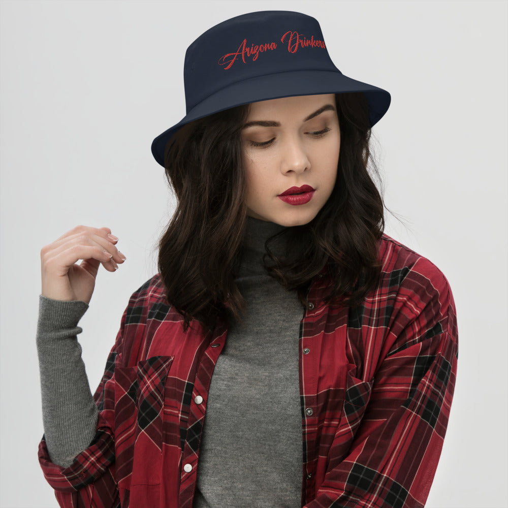 Bucket Hat with Arizona Drinkers in Red Color on Front