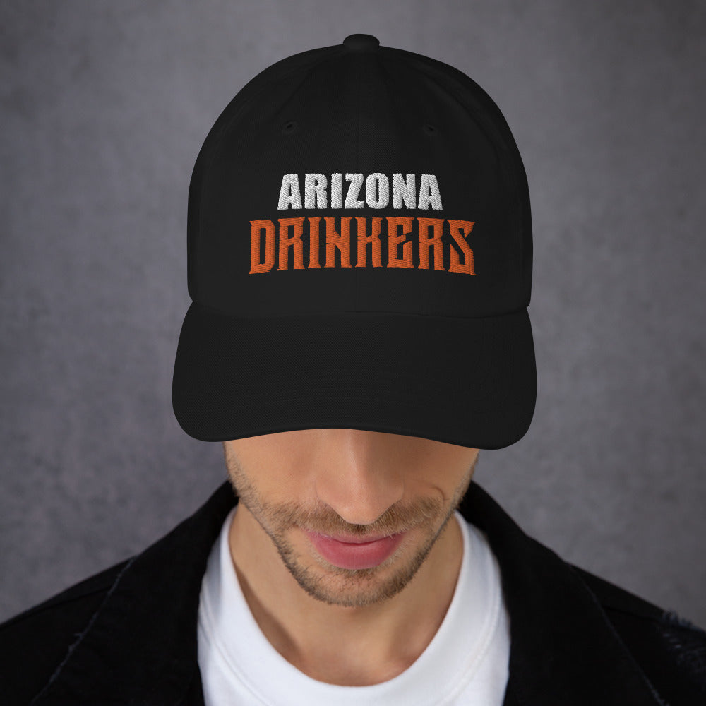 Dad hat with Arizona Drinkers in Orange Color on Front