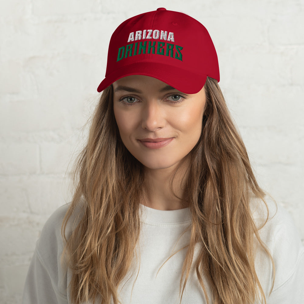Dad hat with Arizona Drinkers in Green Color on Front