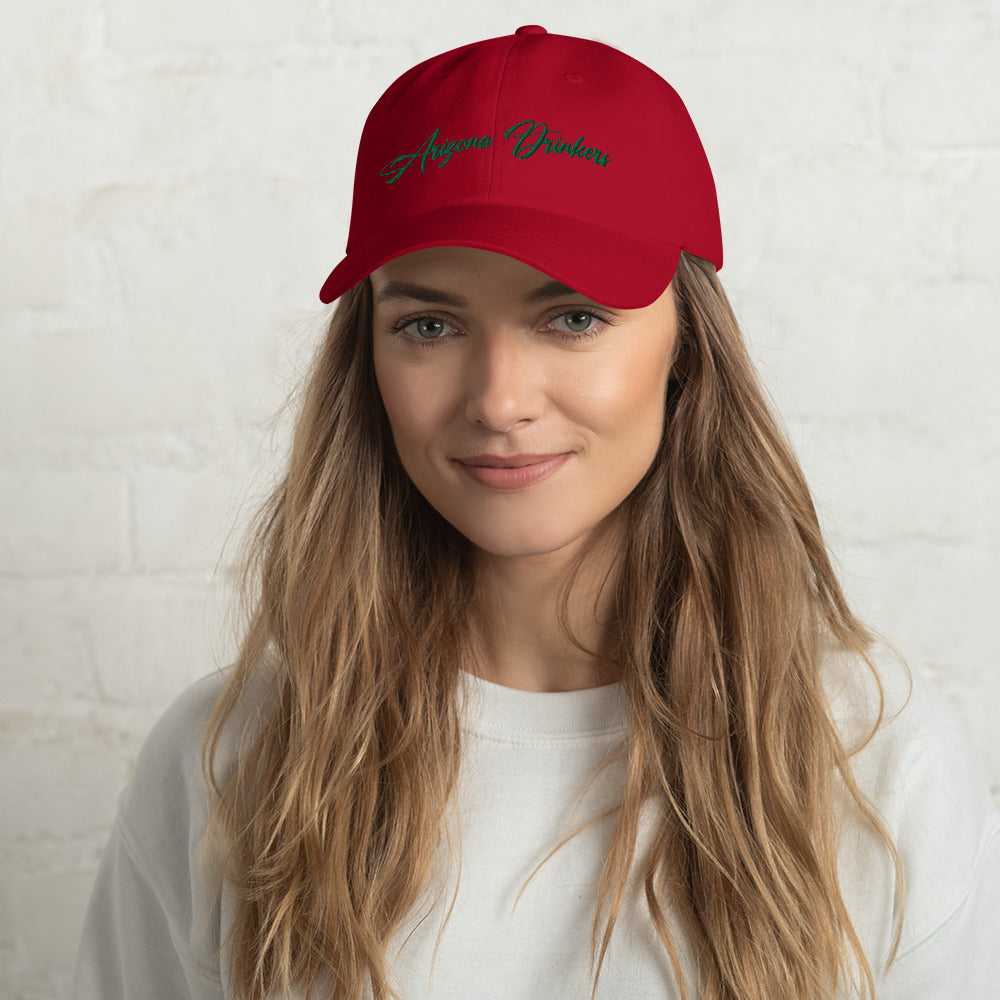 Dad hat with Arizona Drinkers in Green Color on Front