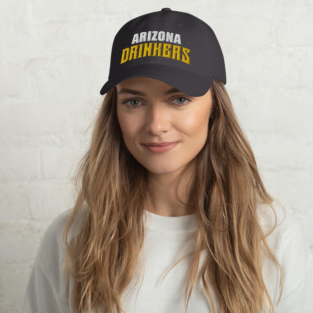 Dad hat with Arizona Drinkers in Yellow Color on Front