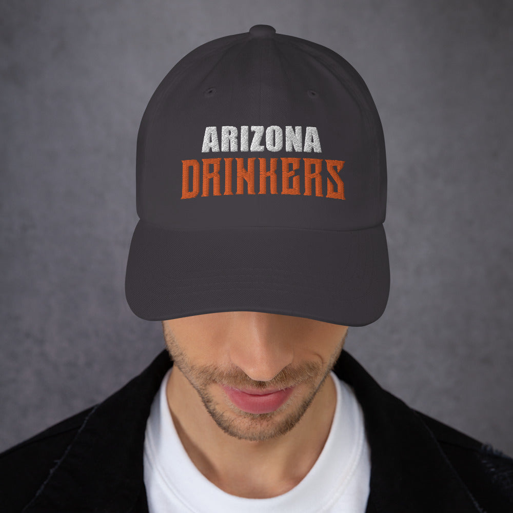 Dad hat with Arizona Drinkers in Orange Color on Front
