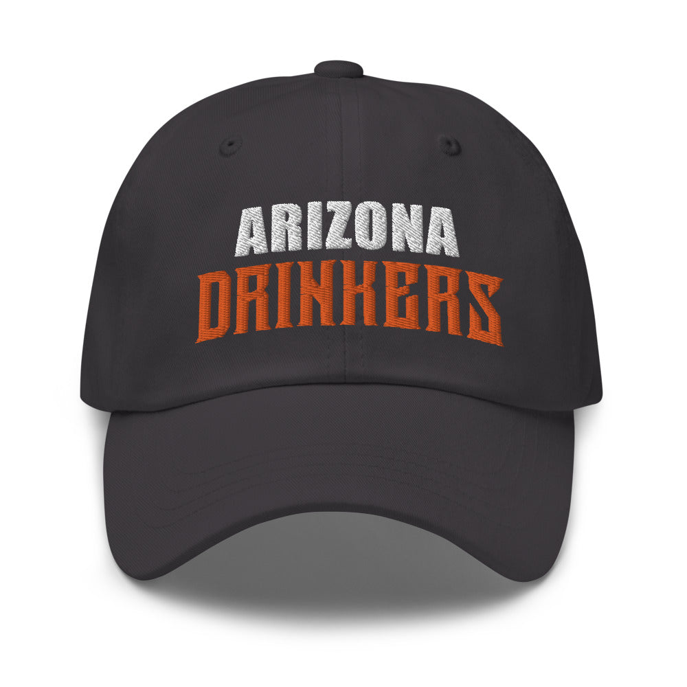 Dad hat with Arizona Drinkers in Orange Color on Front