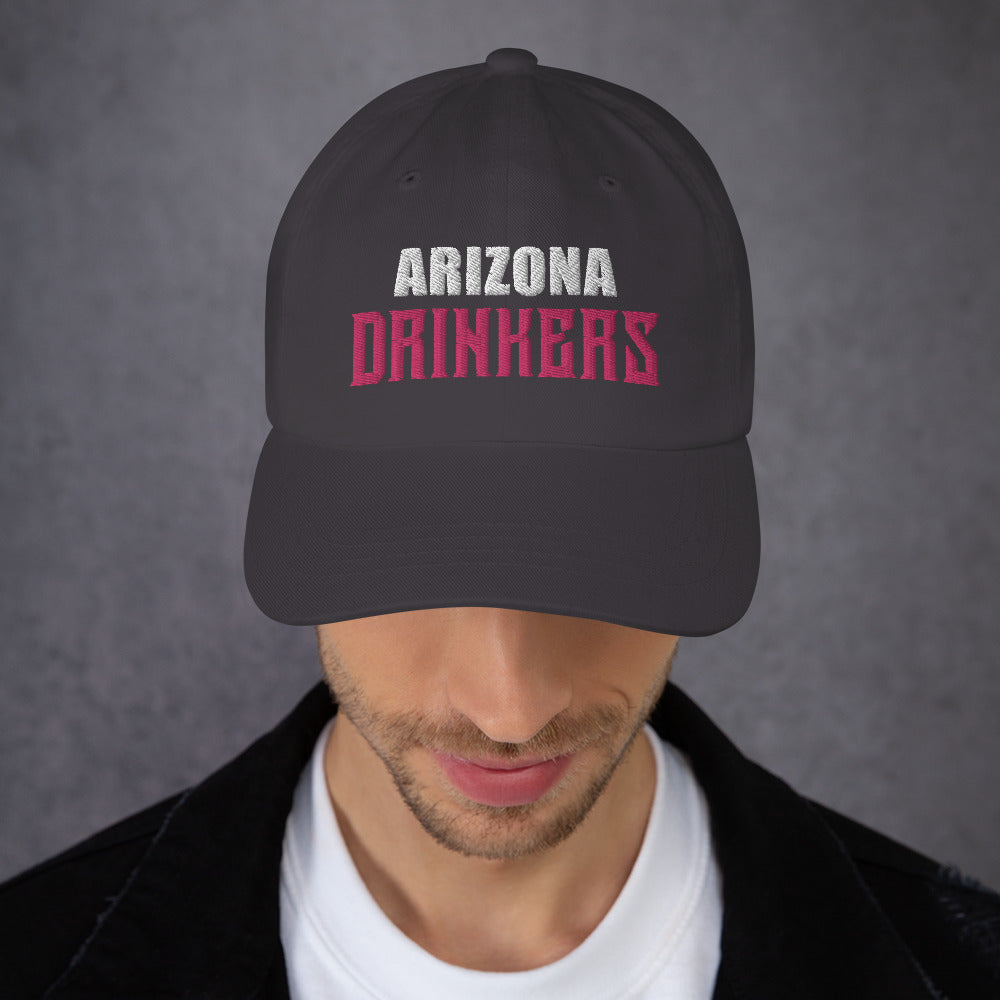 Dad hat with Arizona Drinkers in Pink Color on Front