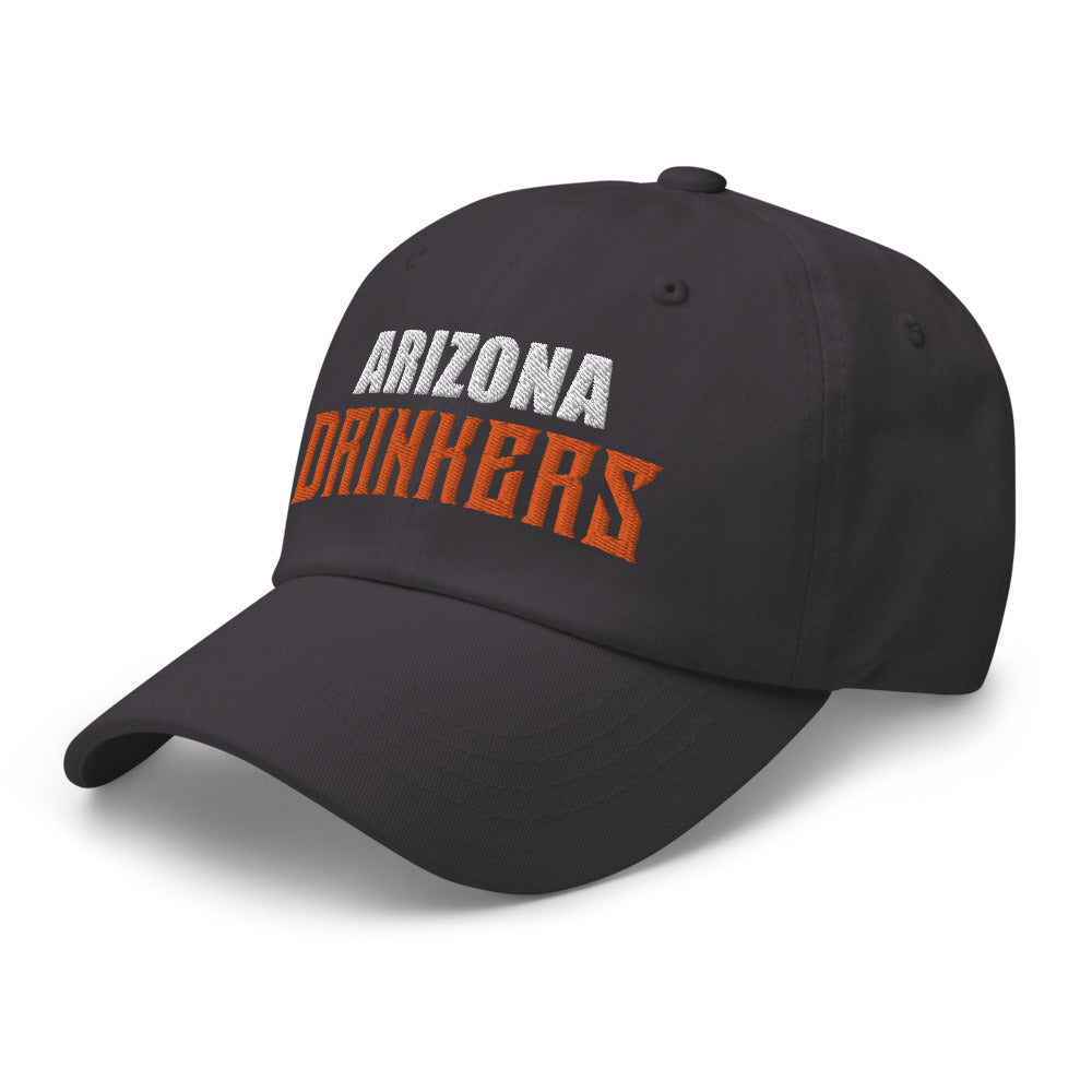 Dad hat with Arizona Drinkers in Orange Color on Front