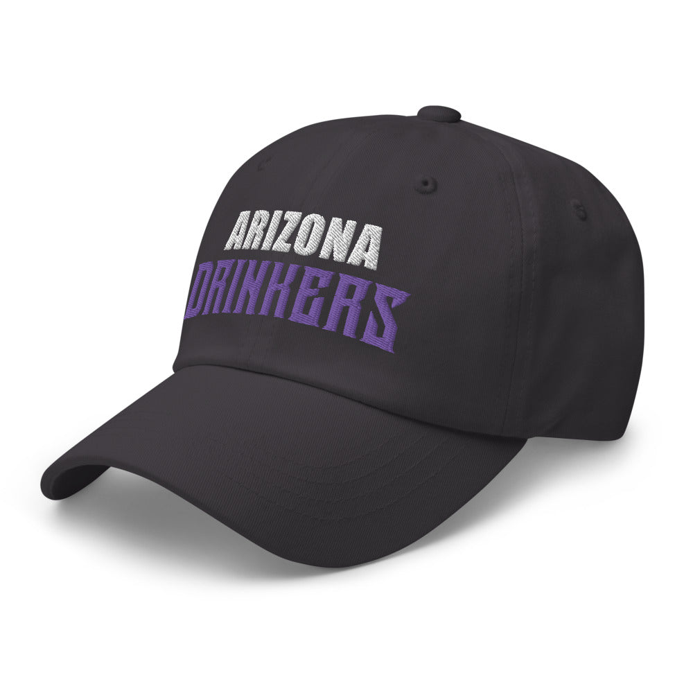 Dad hat with Arizona Drinkers in Violet Color on Front
