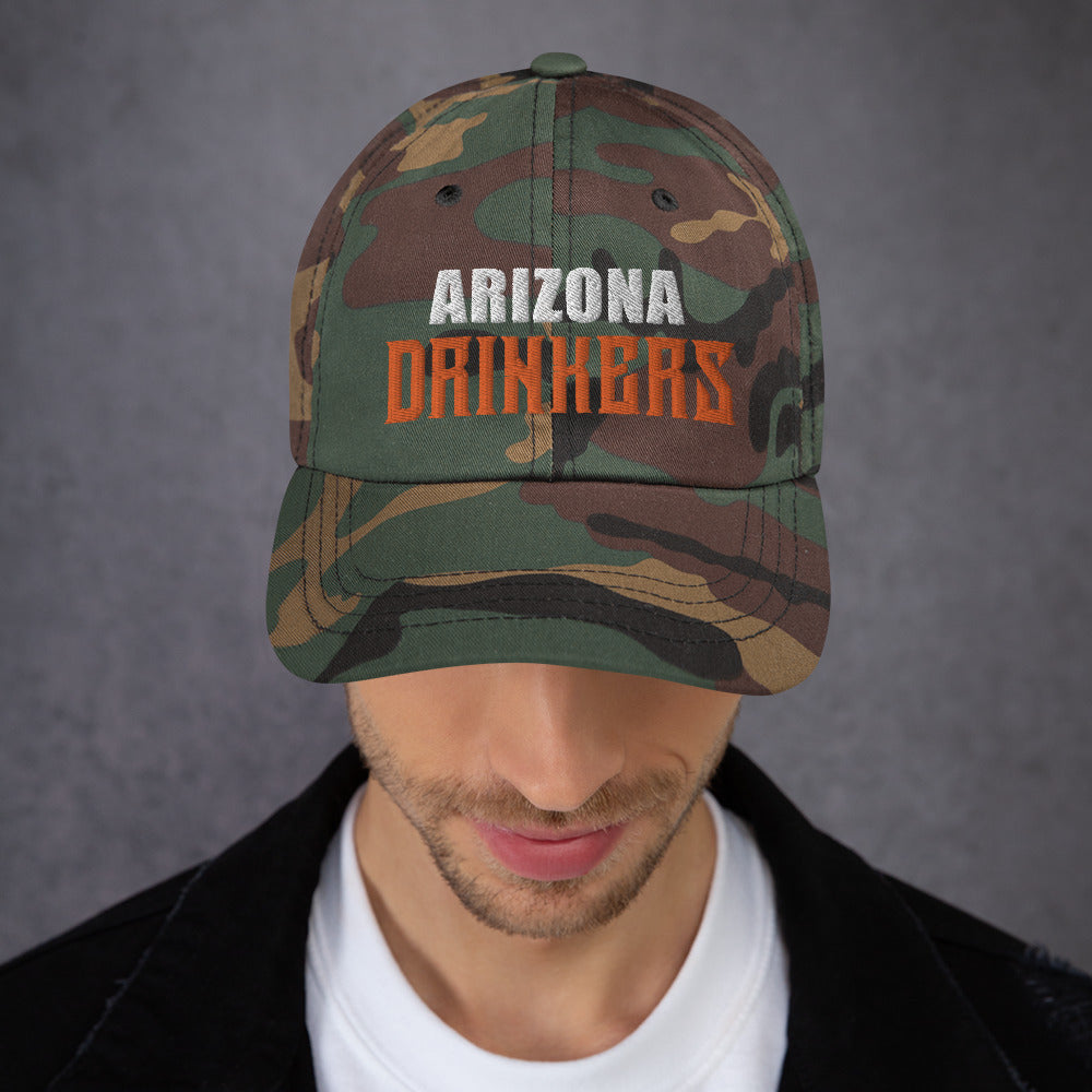 Dad hat with Arizona Drinkers in Orange Color on Front