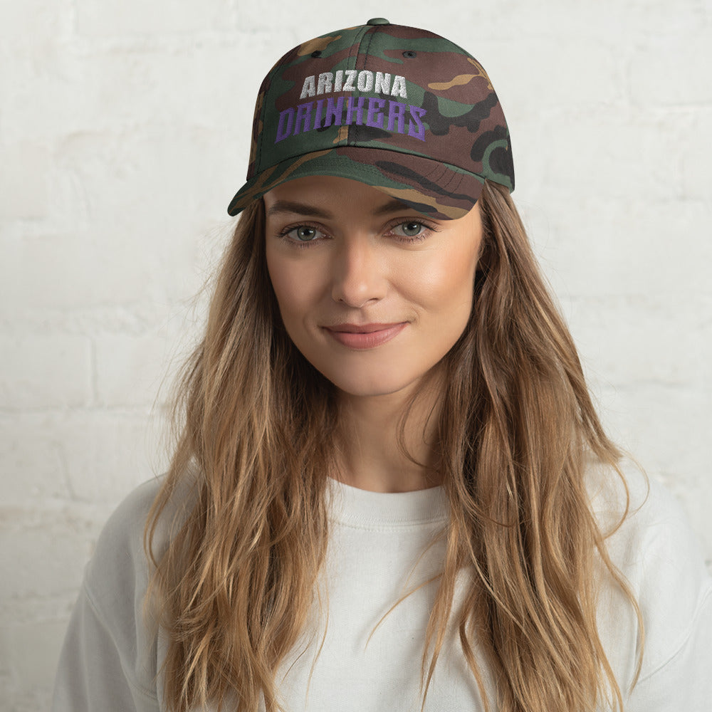 Dad hat with Arizona Drinkers in Violet Color on Front