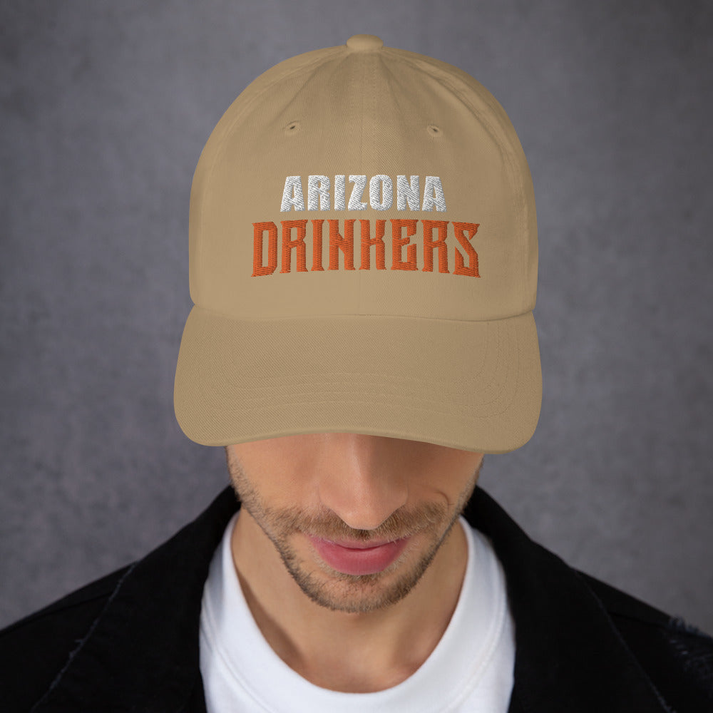 Dad hat with Arizona Drinkers in Orange Color on Front