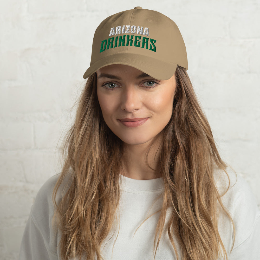 Dad hat with Arizona Drinkers in Green Color on Front