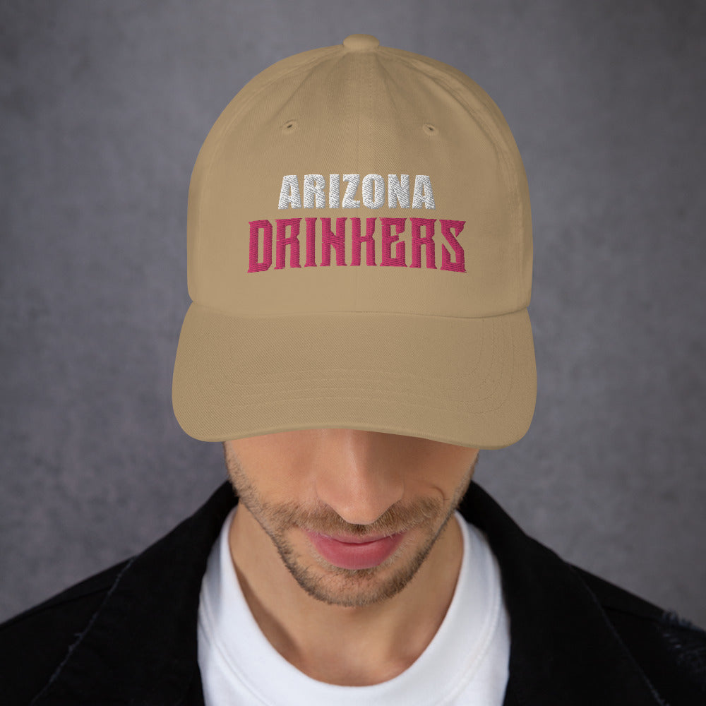 Dad hat with Arizona Drinkers in Pink Color on Front