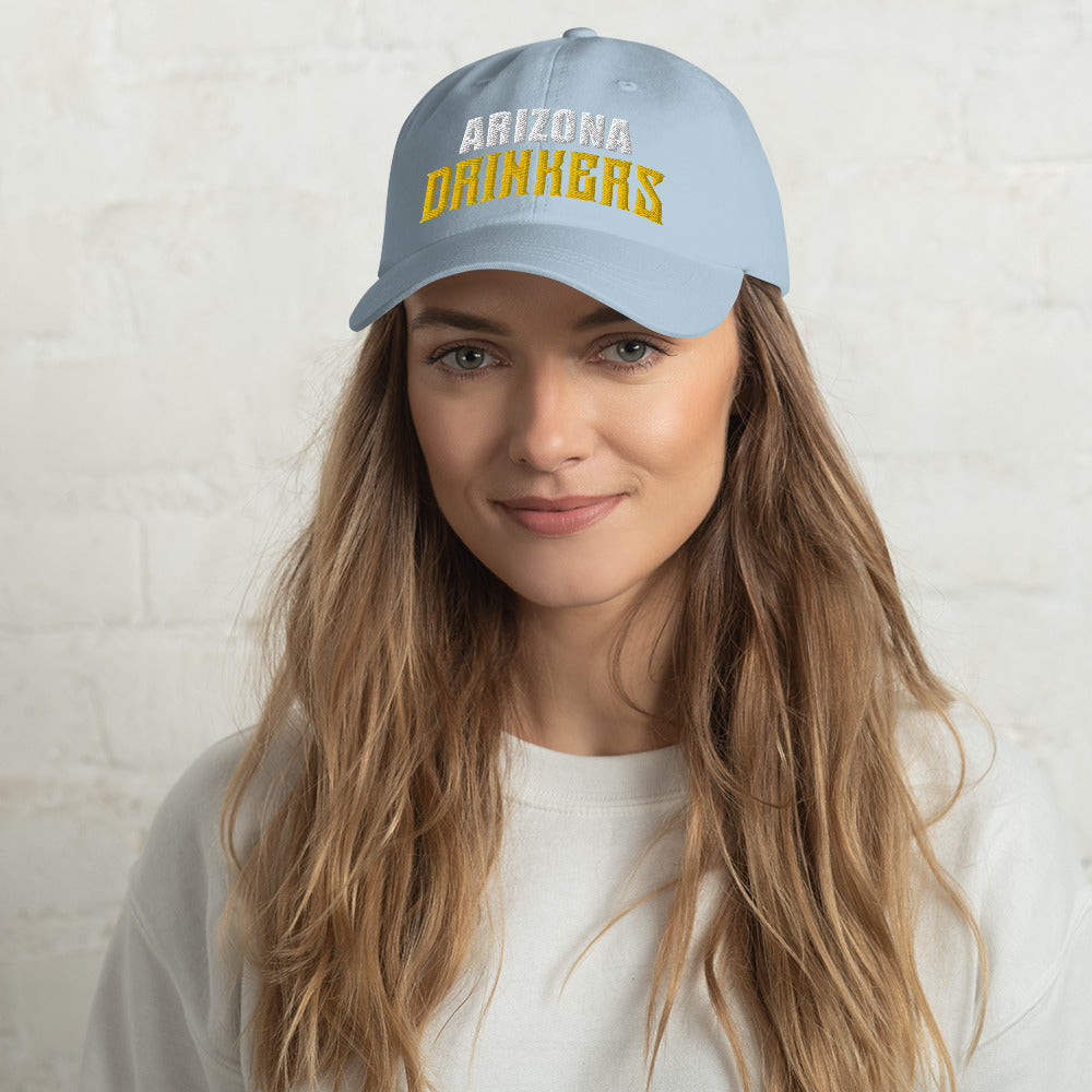 Dad hat with Arizona Drinkers in Yellow Color on Front