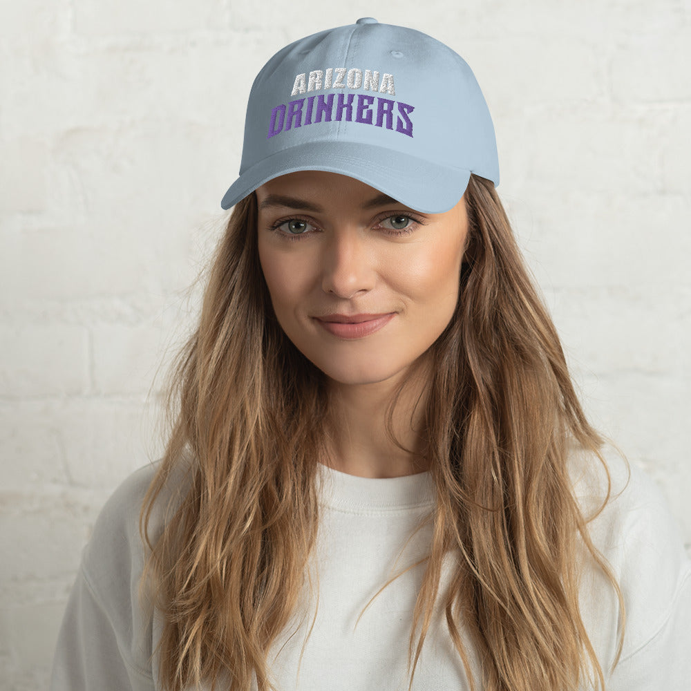 Dad hat with Arizona Drinkers in Violet Color on Front