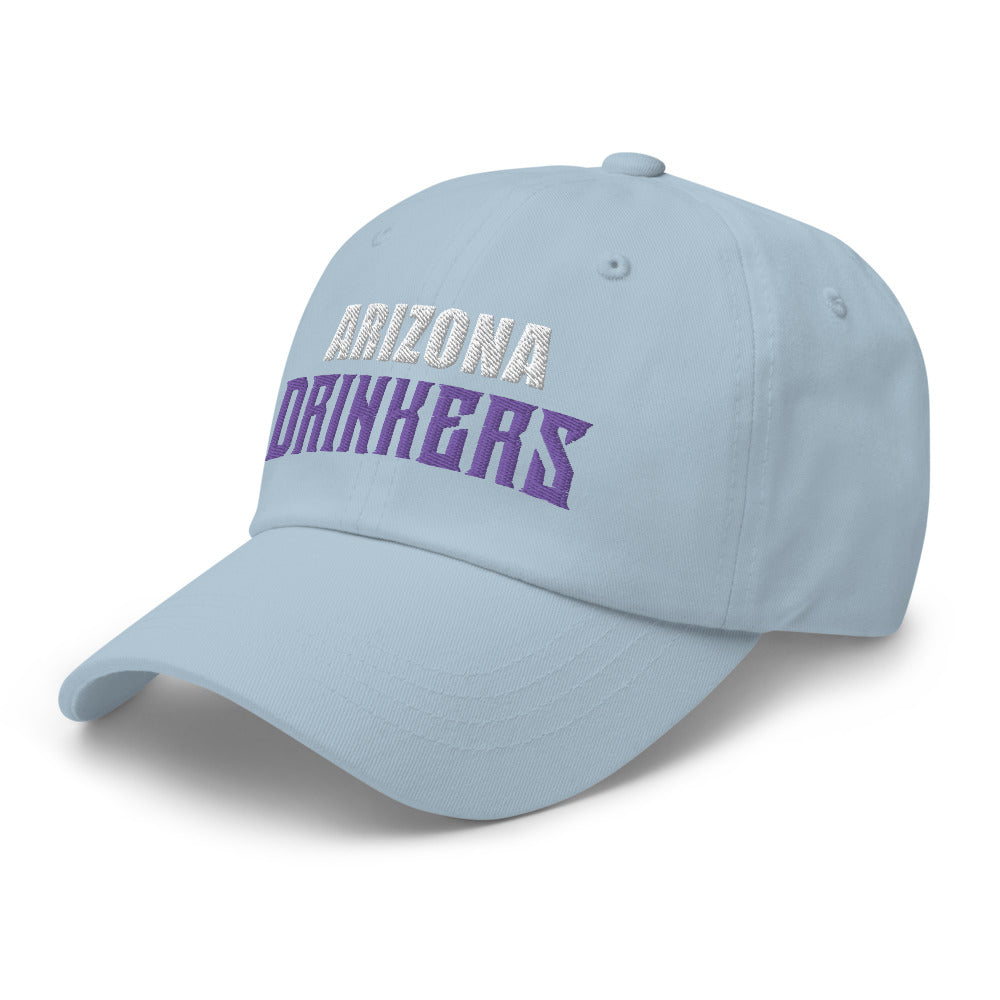 Dad hat with Arizona Drinkers in Violet Color on Front