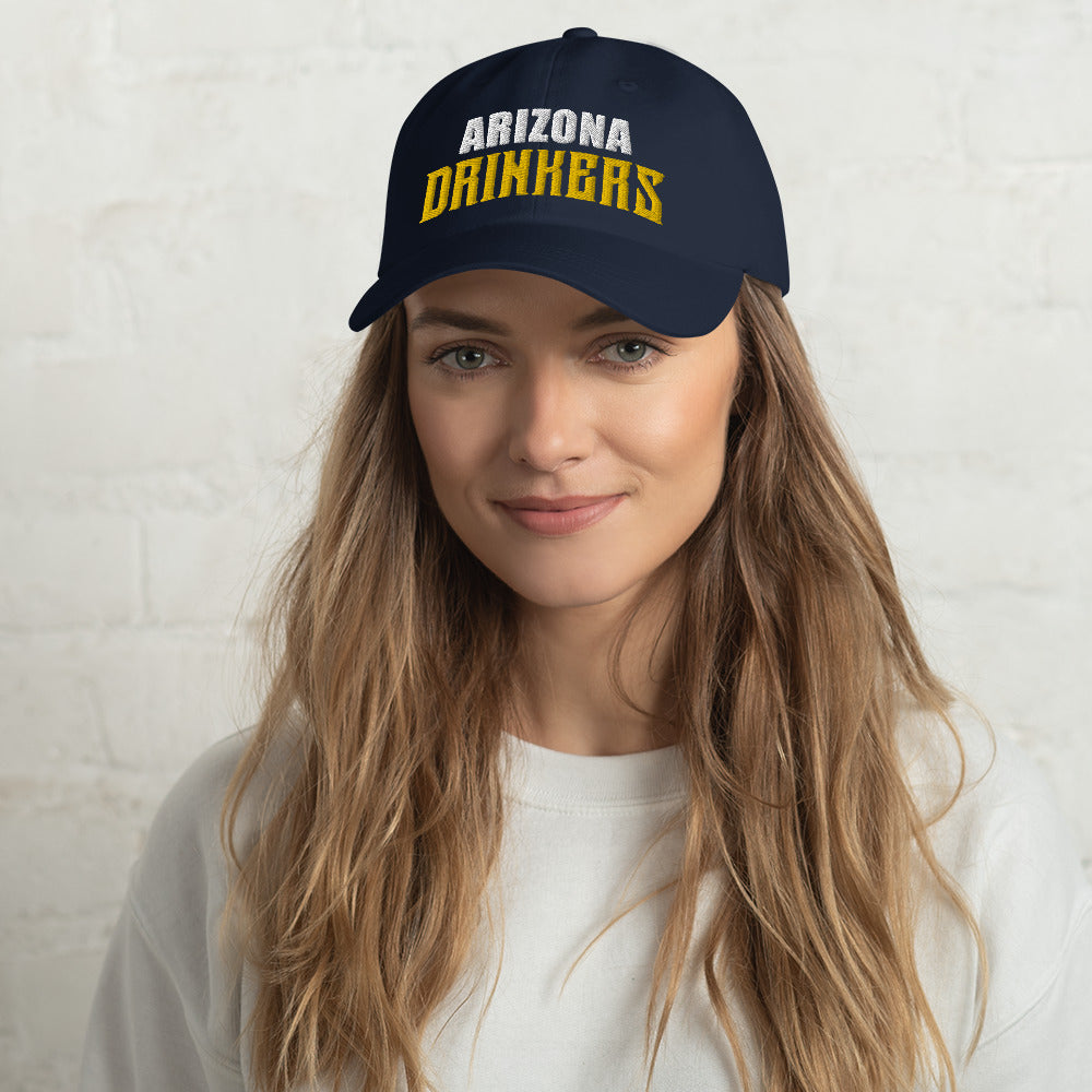 Dad hat with Arizona Drinkers in Yellow Color on Front