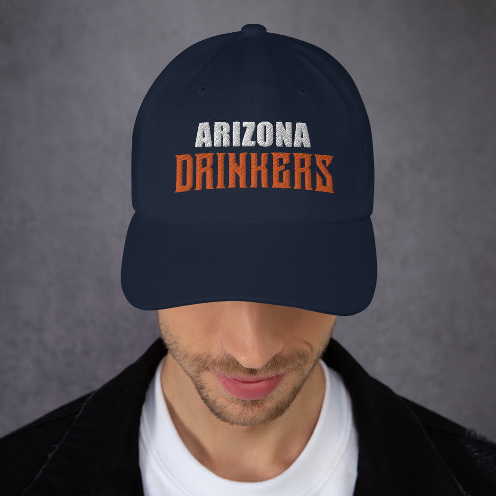 Dad hat with Arizona Drinkers in Orange Color on Front