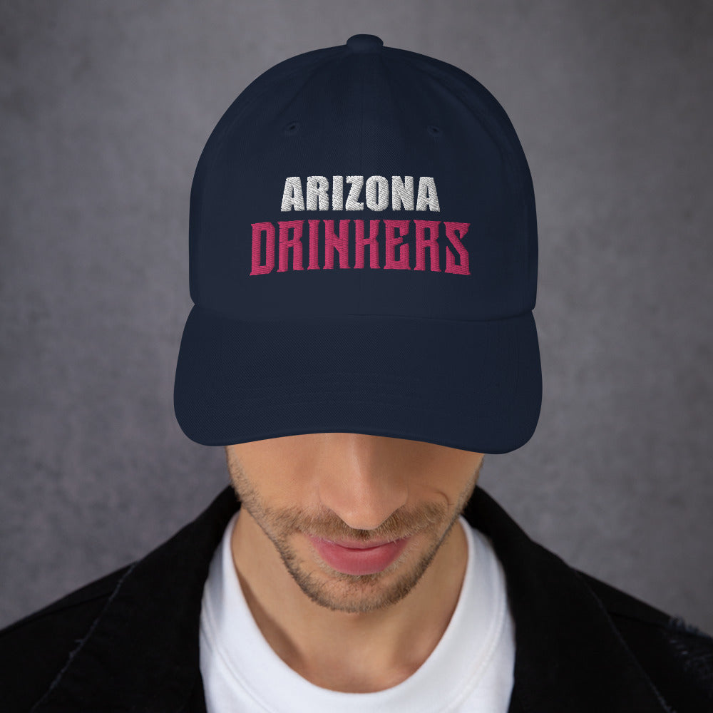 Dad hat with Arizona Drinkers in Pink Color on Front