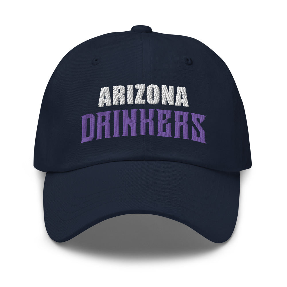 Dad hat with Arizona Drinkers in Violet Color on Front