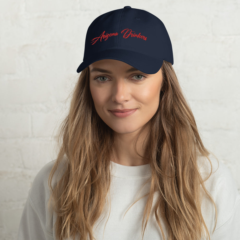 Dad hat with Arizona Drinkers in Red Color on Front
