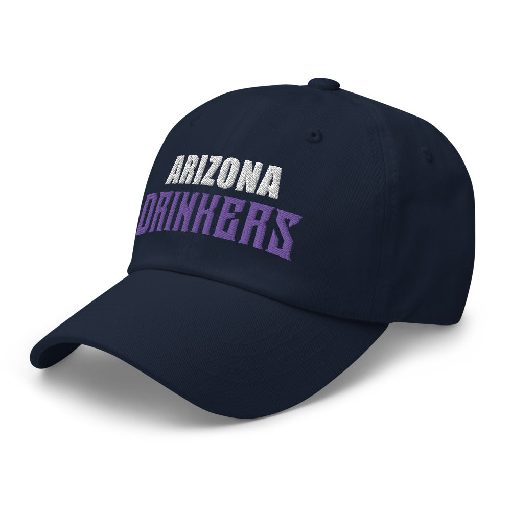 Dad hat with Arizona Drinkers in Violet Color on Front