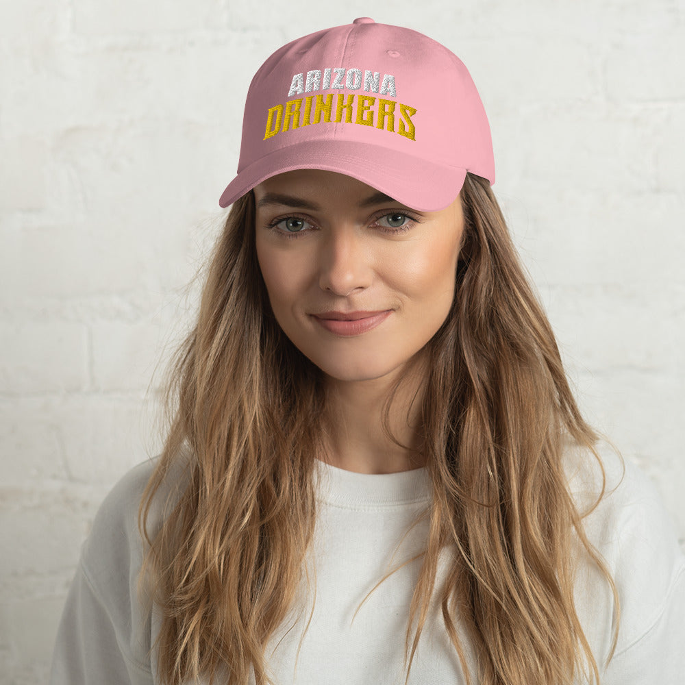 Dad hat with Arizona Drinkers in Yellow Color on Front