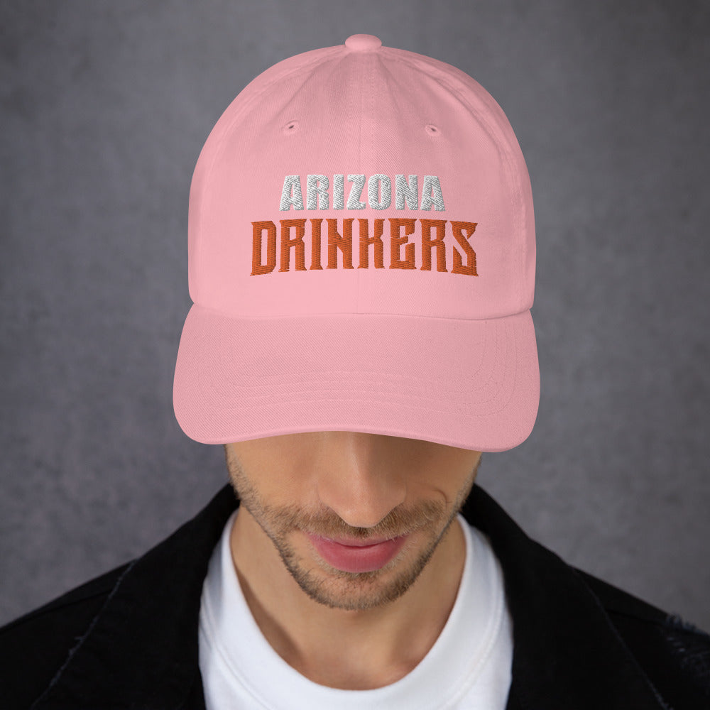 Dad hat with Arizona Drinkers in Orange Color on Front