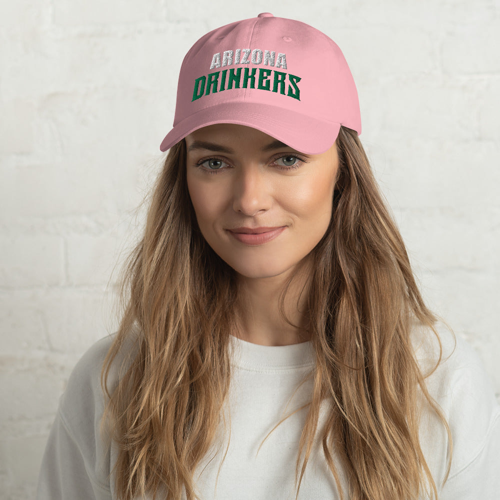 Dad hat with Arizona Drinkers in Green Color on Front