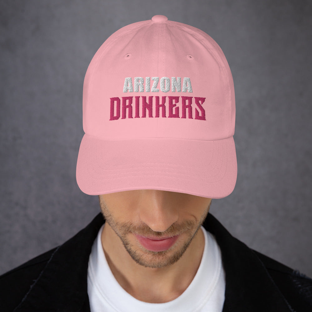 Dad hat with Arizona Drinkers in Pink Color on Front