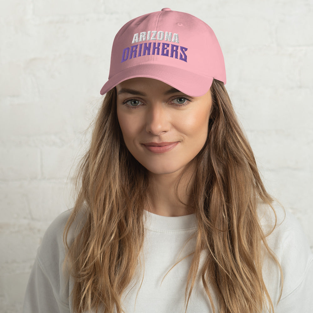 Dad hat with Arizona Drinkers in Violet Color on Front