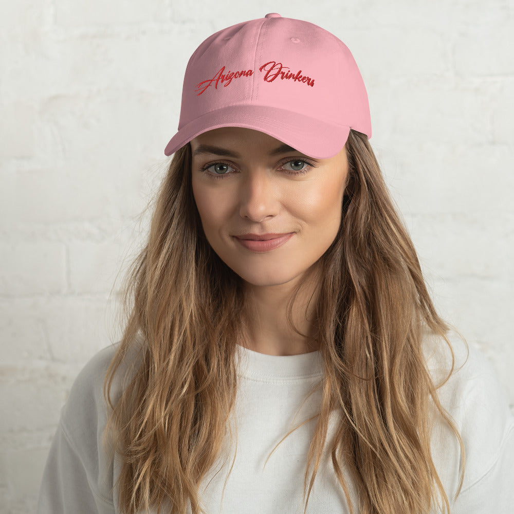 Dad hat with Arizona Drinkers in Red Color on Front