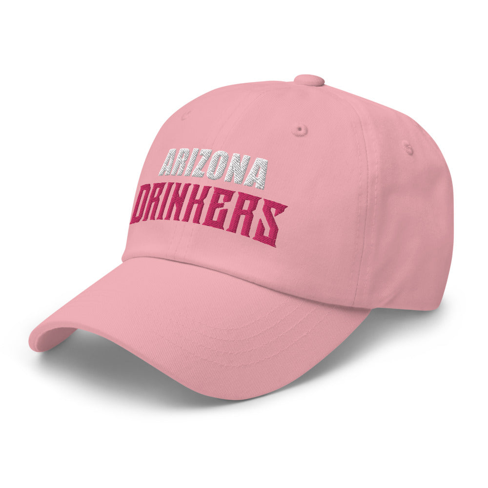 Dad hat with Arizona Drinkers in Pink Color on Front