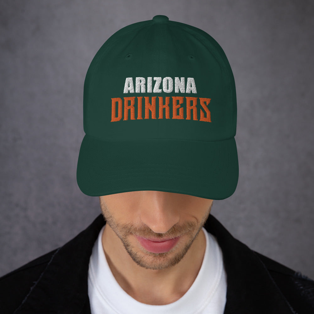 Dad hat with Arizona Drinkers in Orange Color on Front