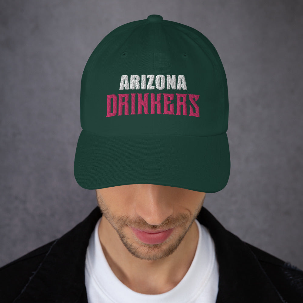 Dad hat with Arizona Drinkers in Pink Color on Front