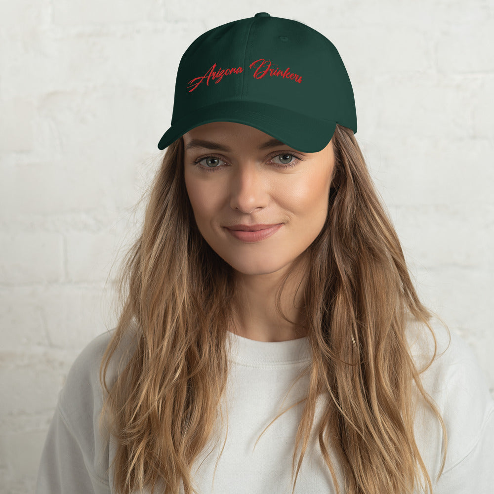 Dad hat with Arizona Drinkers in Red Color on Front