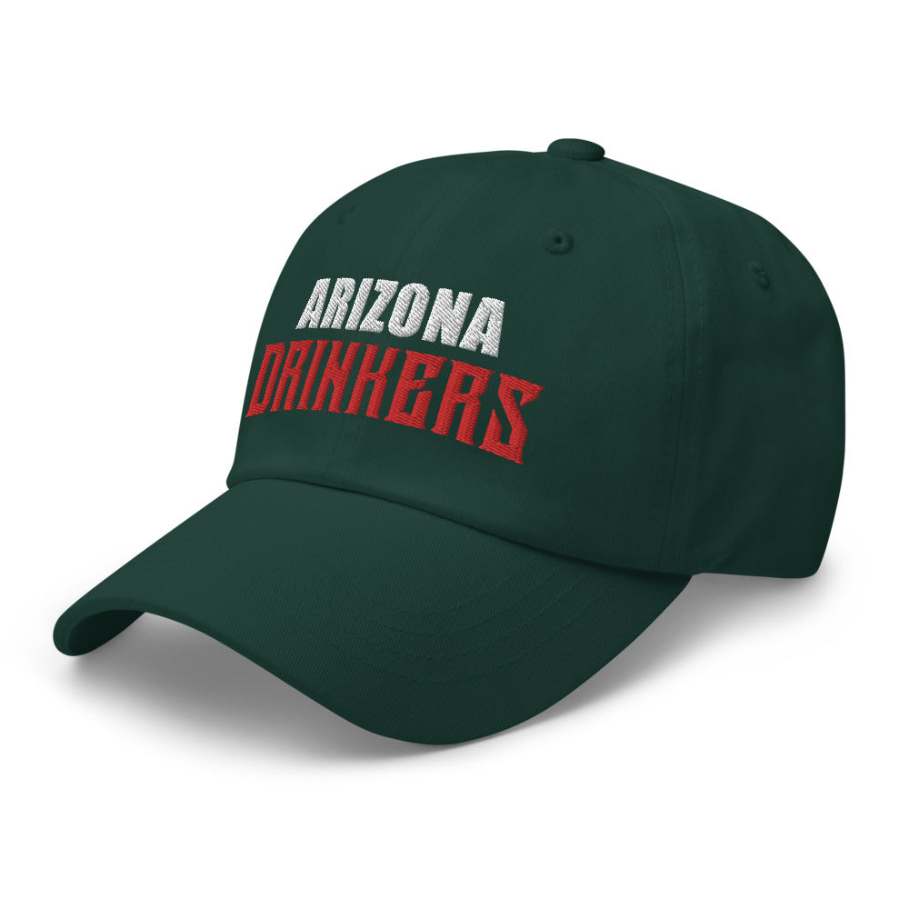 Dad hat with Arizona Drinkers in Red Color on Front