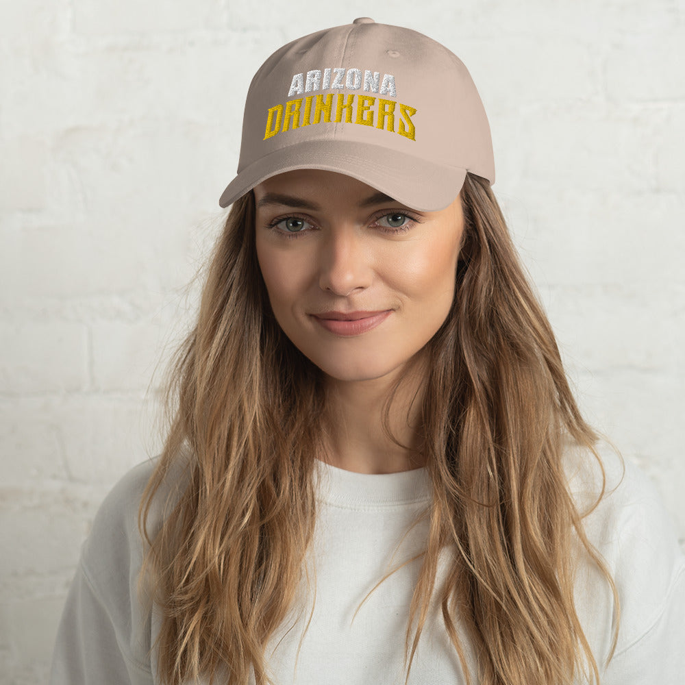 Dad hat with Arizona Drinkers in Yellow Color on Front