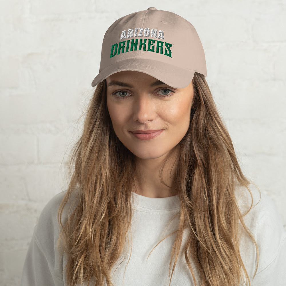 Dad hat with Arizona Drinkers in Green Color on Front