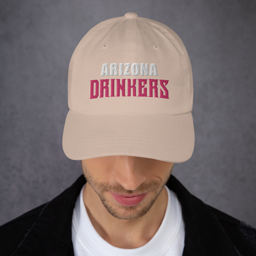 Dad hat with Arizona Drinkers in Pink Color on Front