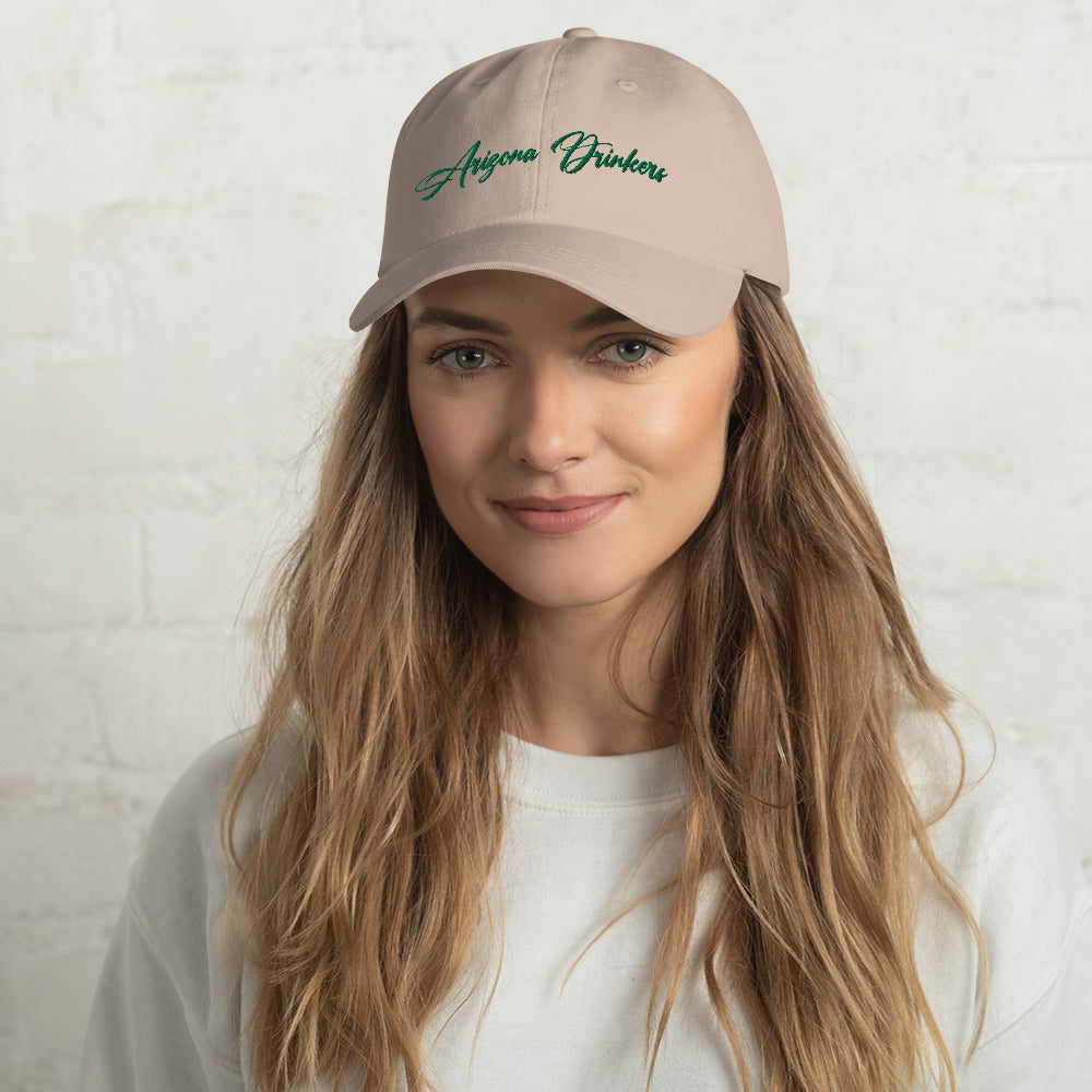 Dad hat with Arizona Drinkers in Green Color on Front