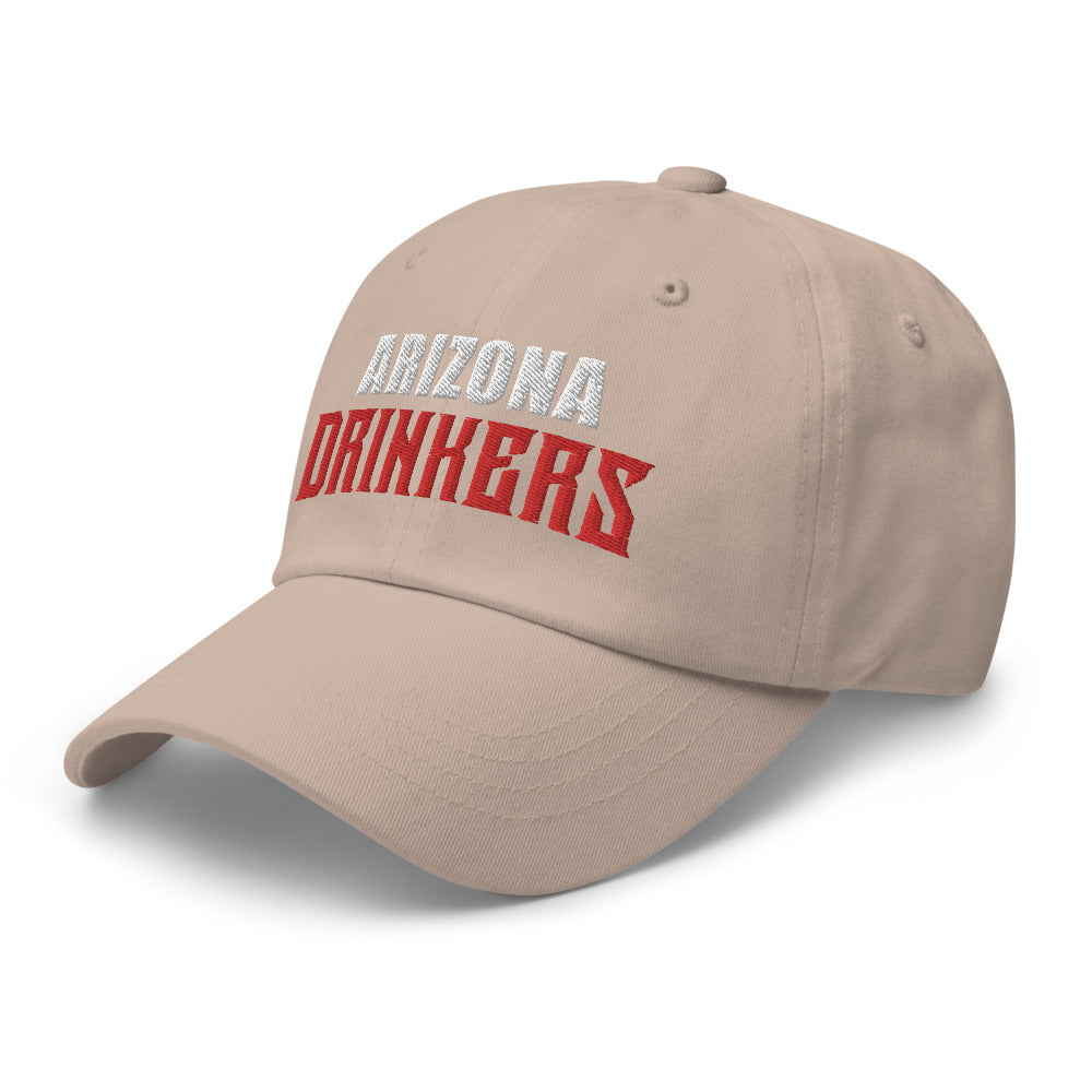 Dad hat with Arizona Drinkers in Red Color on Front