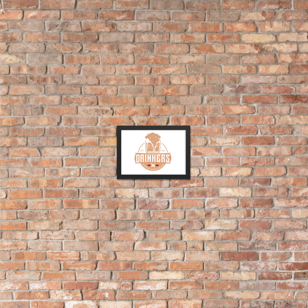Framed matte paper poster with Arizona Drinkers Logo